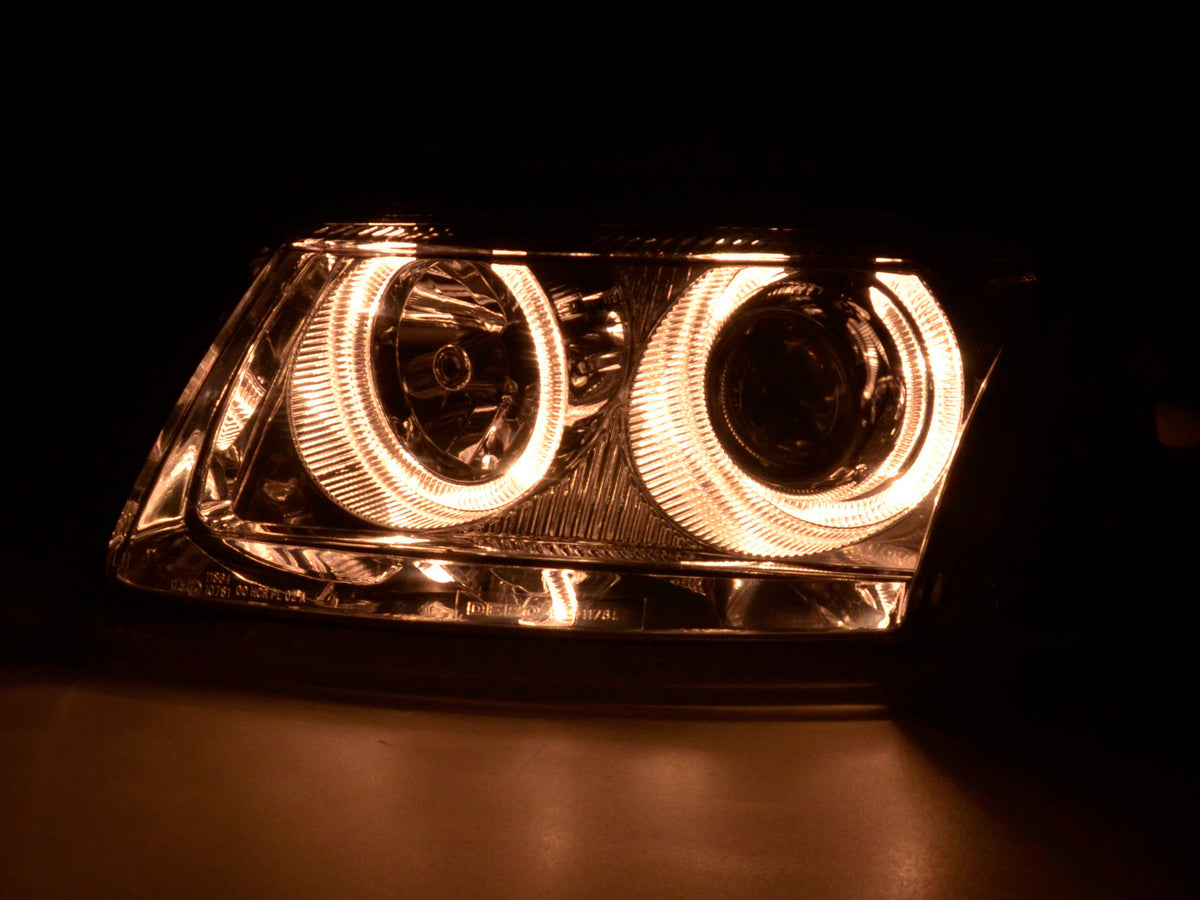 Scheinwerfer Set Angel Eyes VW Passat Typ 3B 97-00 chrom Scheinwerfer Set Angel Eyes VW Passat Typ 3B 97-00 chrom
